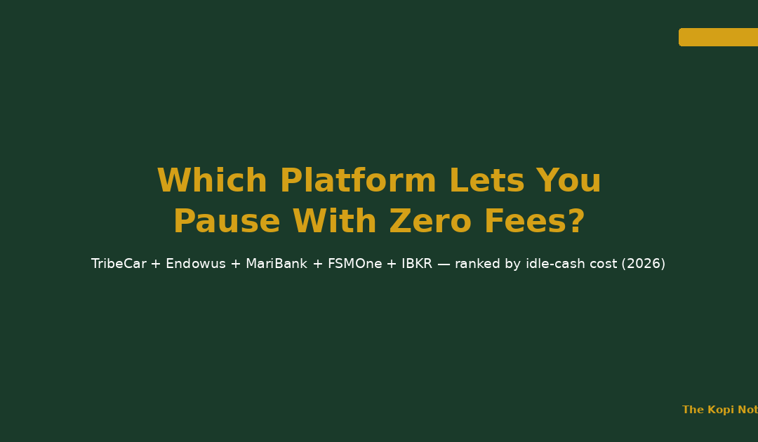 Which platform lets you pause with zero fees — TribeCar, Endowus, MariBank, FSMOne, IBKR — The Kopi Notes